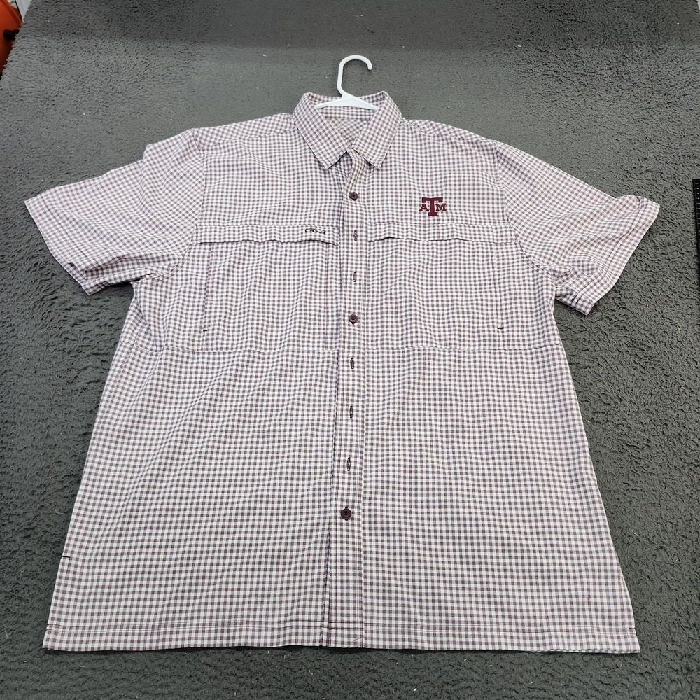 Texas A&M Aggies Shirt Mens XL Red White NCAA Football GameGuard Fishing Shirt